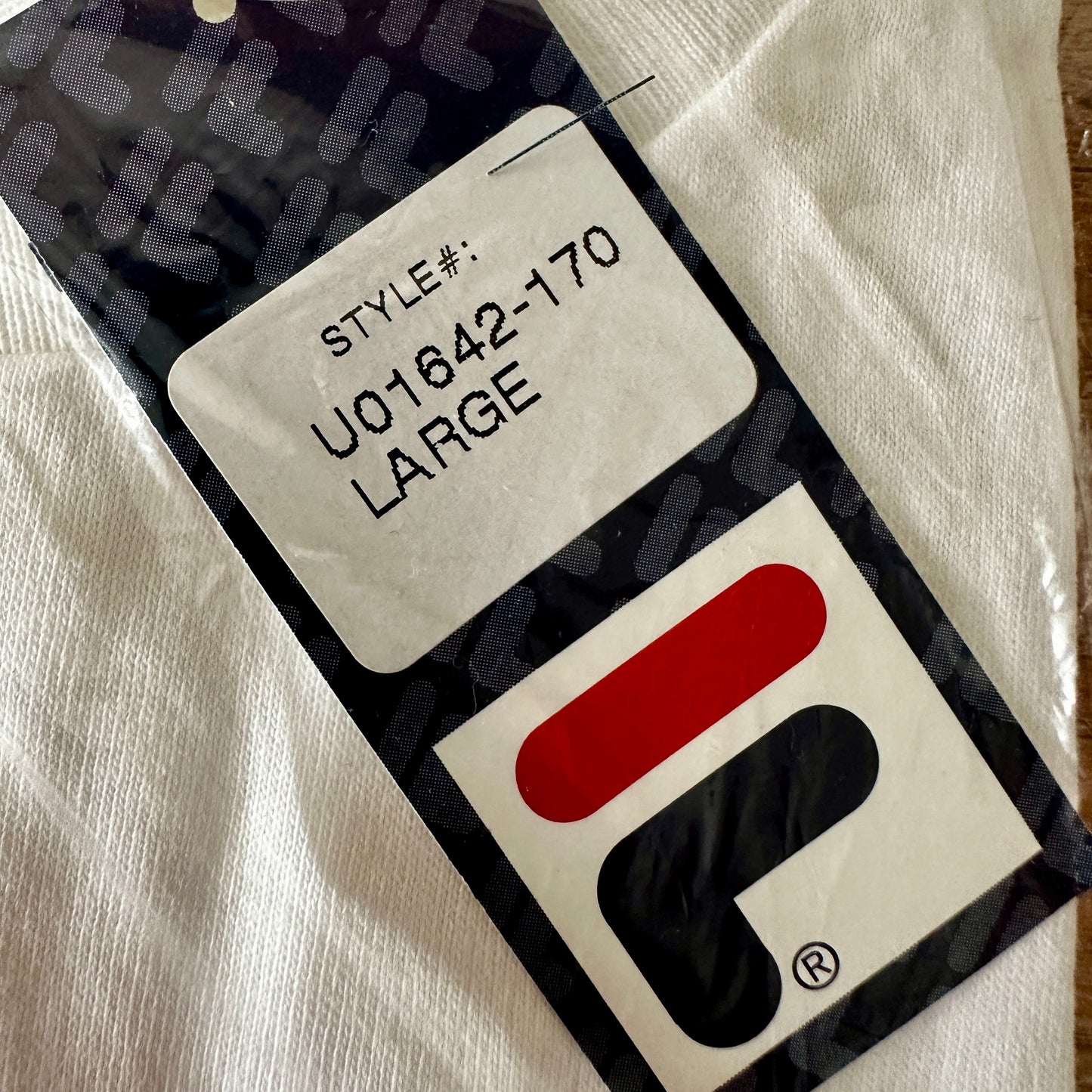 Fila Vintage 1994 White Front Logo T-Shirt Sealed Bag BNWT - L - Made in USA