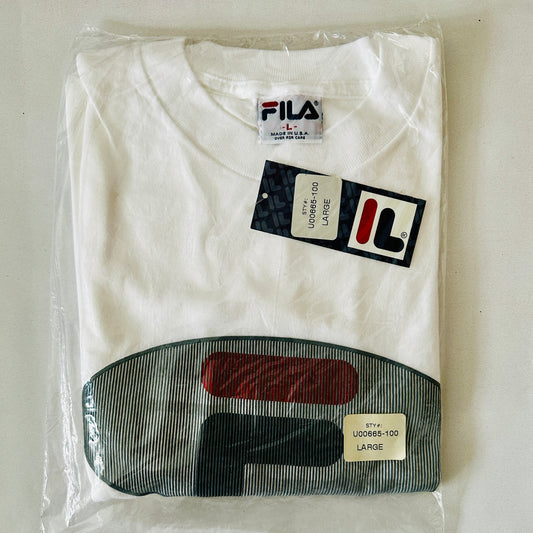 Fila Vintage 1994 Front Logo 3 T-Shirt Sealed Bag BNWT - L - Made in USA