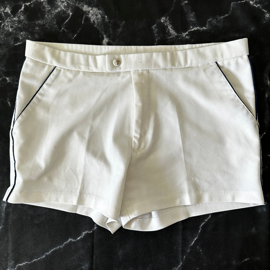 Vintage 80s Tennis Shorts - White - L