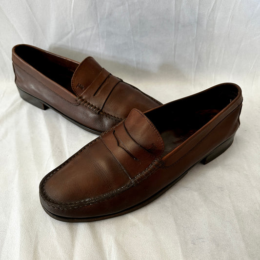 Tod's Loafers Dark Brown Leather 10.5 - Made in Italy