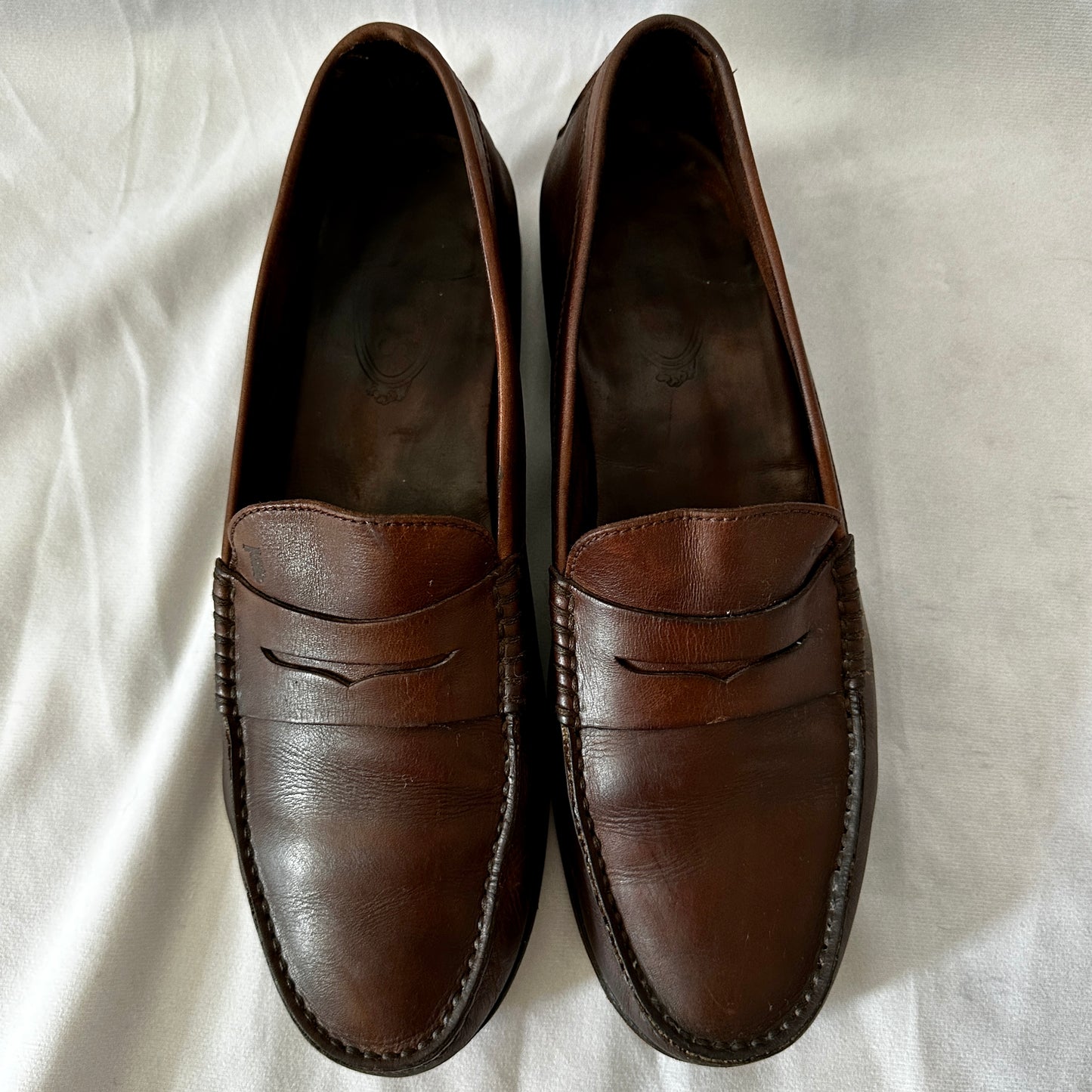Tod's Loafers Dark Brown Leather 10.5 - Made in Italy