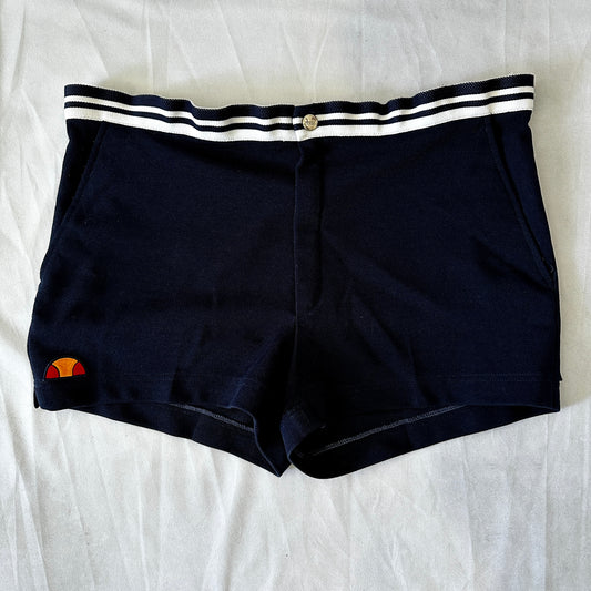 Ellesse 80s Vintage Tennis Shorts - Navy - L - Made in Italy