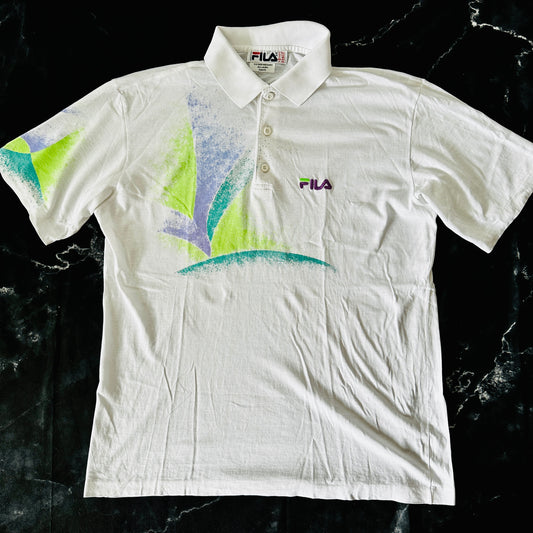 Fila Vintage 80s Tennis Polo Shirt - 50 / M - Made in Italy