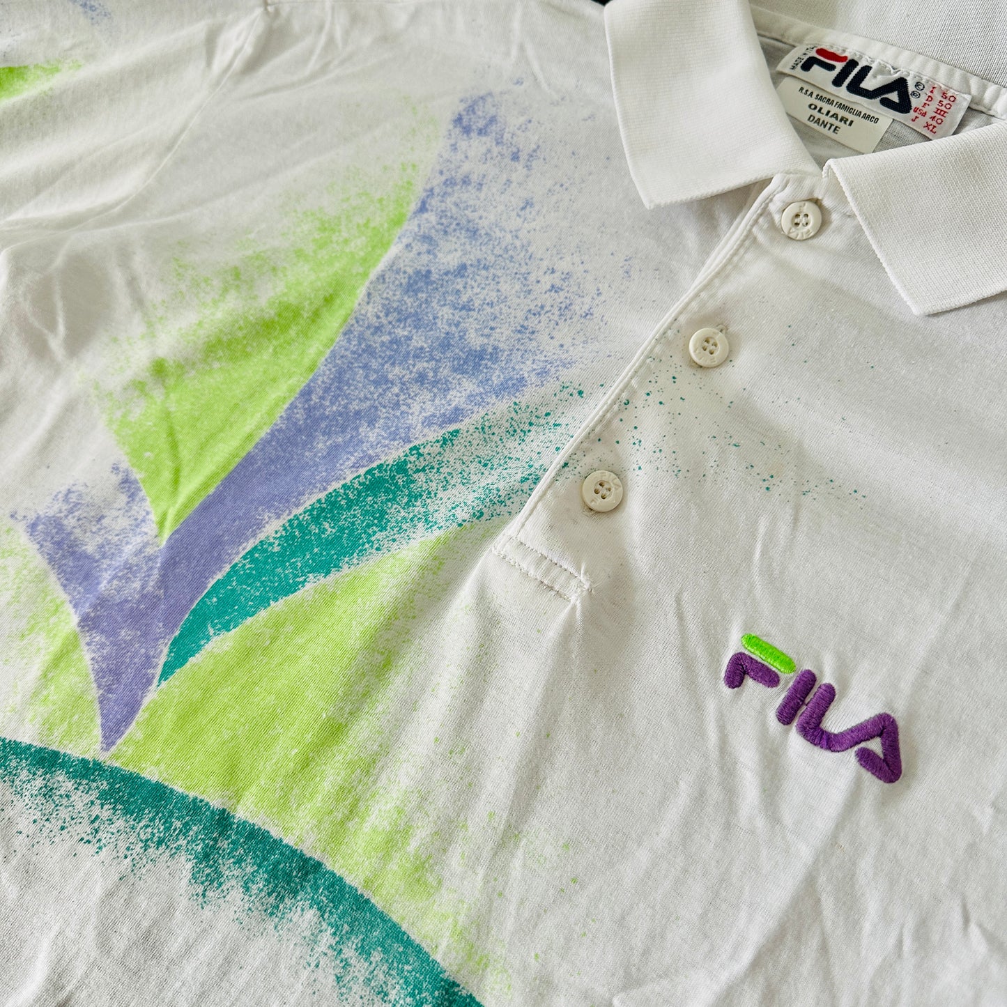Fila Vintage 80s Tennis Polo Shirt - 50 / M - Made in Italy