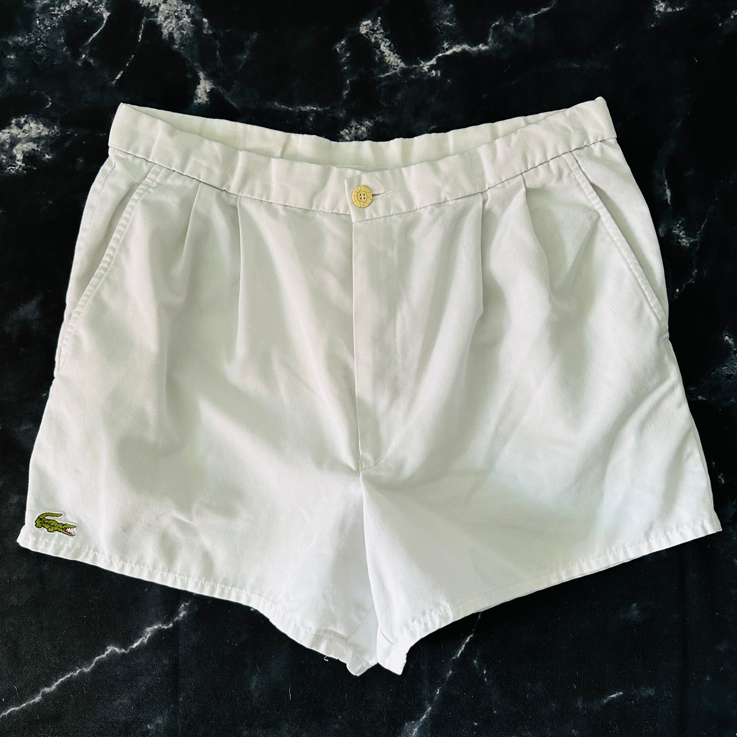 Lacoste Vintage 80s Tennis Shorts - White - 48 / S - Made in France