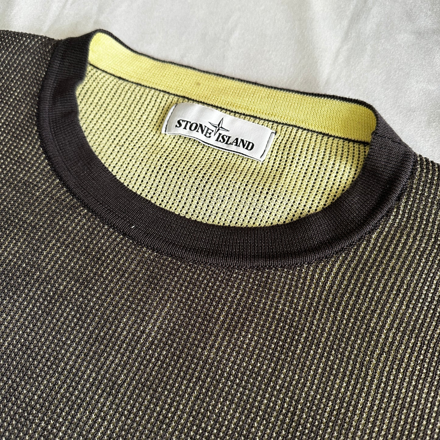 Stone Island Iridescent Two Tone Waffle Knit Crewneck Sweatshirt - M - Made in Italy