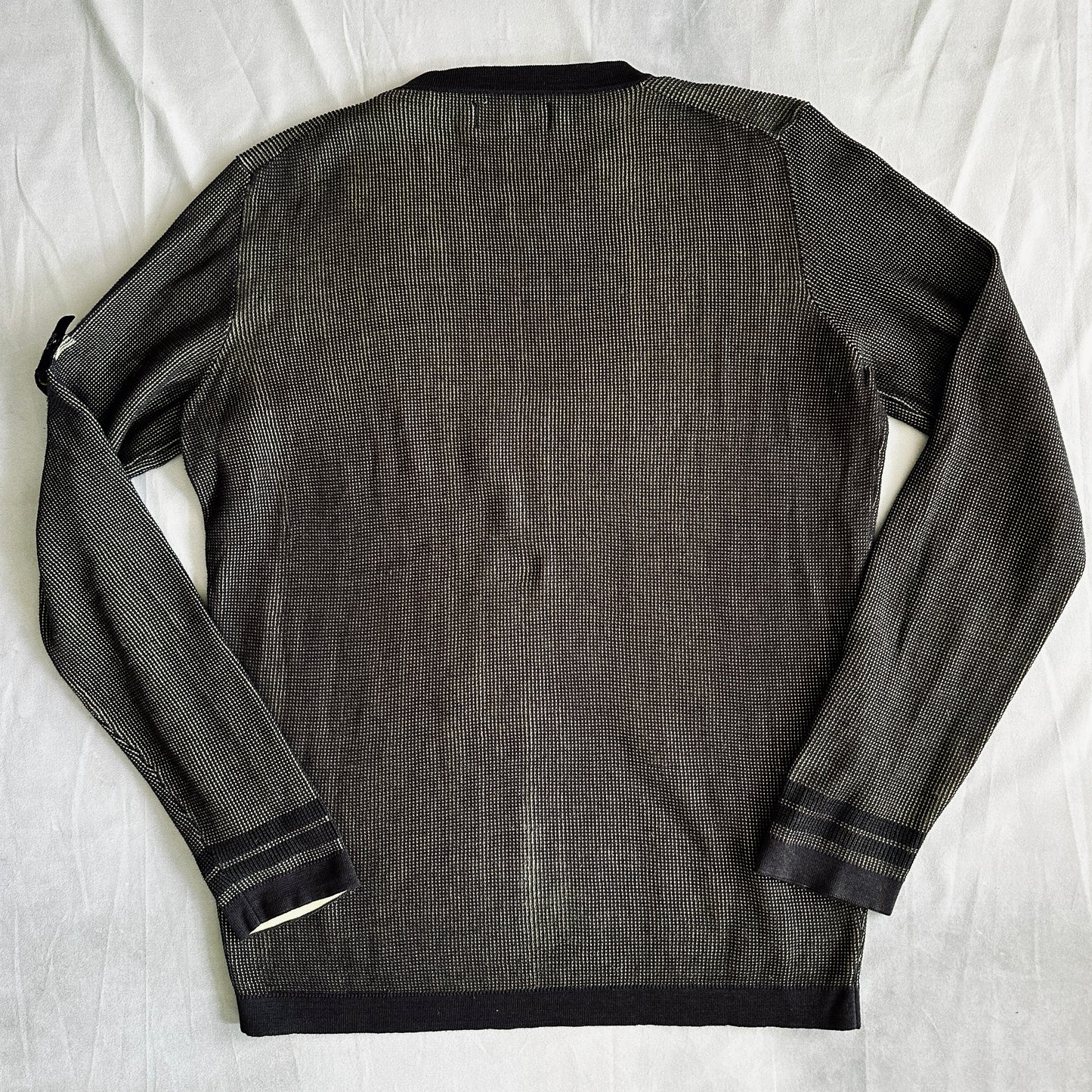 Stone Island Iridescent Two Tone Waffle Knit Crewneck Sweatshirt - M - Made in Italy