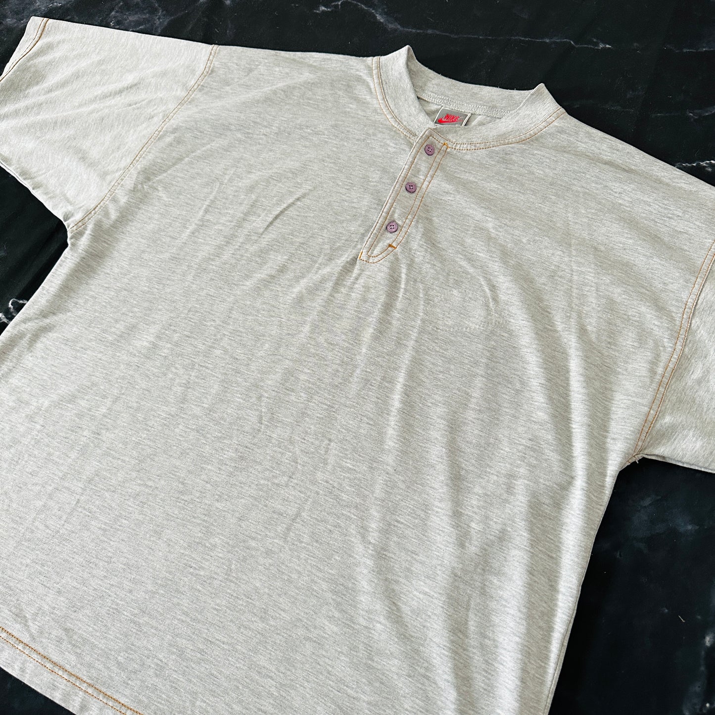 Nike Vintage 80s Henley T-Shirt - XL - Made in Portugal